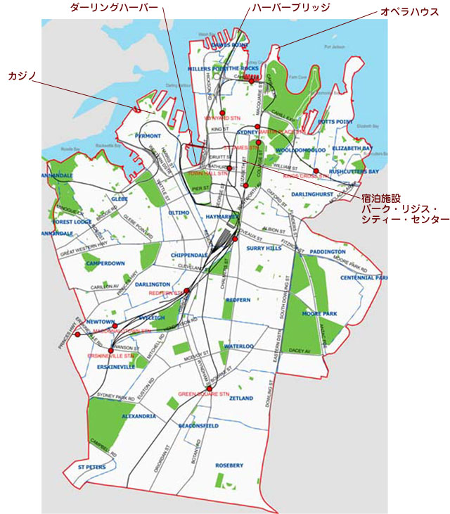 シドニーの地図